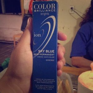 Sky blue semi-permanent hair dye